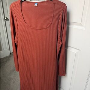 Old Navy Terracotta Ribbed Knit Dress